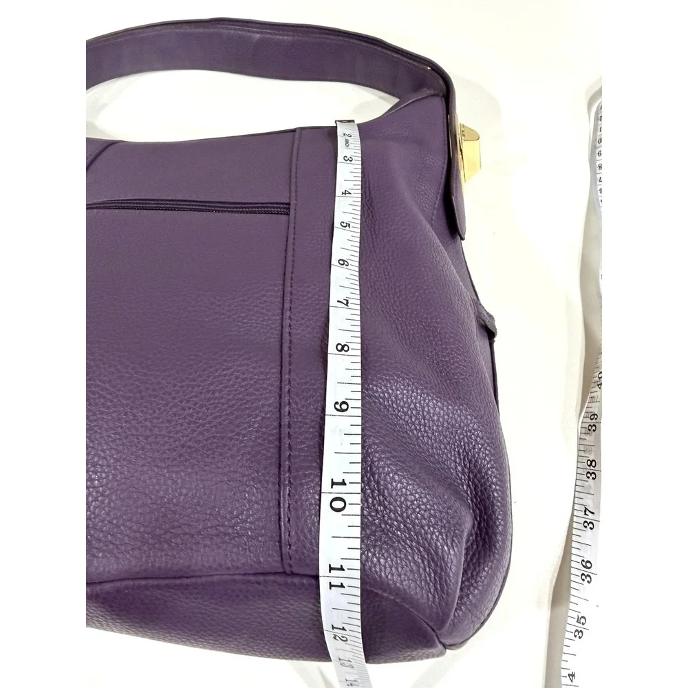 Tignanello Purple Leather Hobo Bag Slouchy Shoulder Purse Gold Hardware Y2K